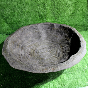 Grande décoration d'extérieur artisanale en FRP, design vague irrégulière, couleur grès, pour jardin - Product Image 1