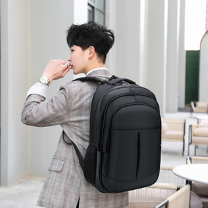 Laptop <b>Backpack</b> Large Capacity Business Travel Shoulder Bag Male Solid Color <b>Black</b> Blue Burgundy Spring 2023 - Product Image 4