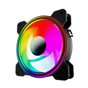 Powercase Computer pc Cooling Fan For Pc Gaming 4pin 6pin Connector Diamond Colorful ARgb Fan