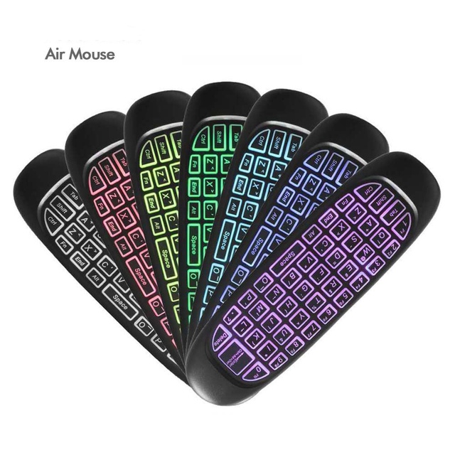 C120 2.4G Voice Mini Keyboard & Air Fly Mouse with Automatic Fixed Code Plastic & Silicone Rechargeable for Android TV Box
