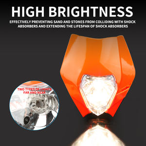 Ajustement pour EXC EXCF SX XC 125 250 350 450 LED phare couverture Motocross Dirt Bike pièces <span class=keywords><strong>Moto</strong></span> <span class=keywords><strong>Enduro</strong></span> <span class=keywords><strong>moto</strong></span> phare <span class=keywords><strong>masque</strong></span> - Product Image 4