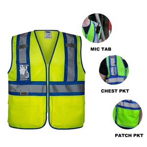 <span class=keywords><strong>Hi</strong></span> <span class=keywords><strong>VIS</strong></span> tương phản huỳnh quang màu vàng lớp 2 an toàn vest với biểu tượng tùy chỉnh 2 inch băng phản chiếu Tricot lưới - Product Image 2