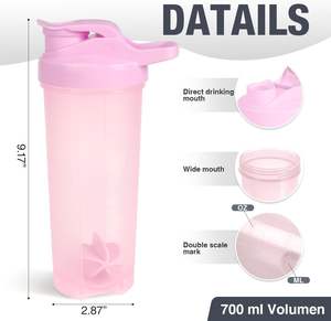 Bouteille de sport 500 ml à prix d'usine, shaker de protéines pour fitness, bouteille à secouer pour lait et eau avec boule mélangeuse - Product Image 2