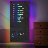 Nouveau design de panneau lumineux LED néon miroir acrylique panneau LED lettres de canal signalisation lumineuse rétroéclairée pour décoration de salle de bar de voiture