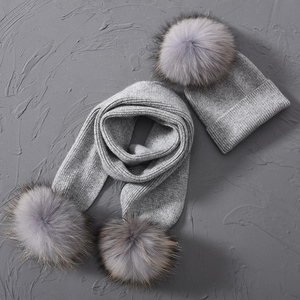 Bonnet et écharpe épais tricotée en cachemire, pour l'extérieur, idéal pour l'hiver, vente en gros, lot de - Product Image 4