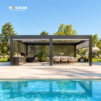 Pergola rétractable en aluminium à lames orientables avec 75 % d'ouverture ciel-terre et lames à double couche pour patios et espaces extérieurs