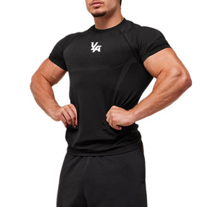 T-shirts sportifs pour hommes, coupe ajustée, respirants, tricotés, personnalisables ODM, pour le sport, la remise en forme, décontractés, fabrication de t-shirts sportifs - Product Image 5