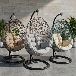 <span class=keywords><strong>Silla</strong></span> <span class=keywords><strong>Colgante</strong></span> Tipo <span class=keywords><strong>Huevo</strong></span> Moderna para Exteriores con Soporte, Muebles de <span class=keywords><strong>Mimbre</strong></span> de Lujo para Patio, <span class=keywords><strong>Silla</strong></span> de Ratán Resistente a la Intemperie para Hotel - Product Image 1
