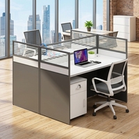Estación de Trabajo para Oficina, Escritorio para Computadora, Moderno, de Madera, con Separación para Empleados, Juego de Muebles de Oficina Ejecutivos, Venta al Por Mayor