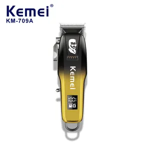 Kemei Pro pemotong rambut Km-709a, kepala pemotong rambut listrik dapat diisi ulang tanpa kabel profesional dapat disesuaikan