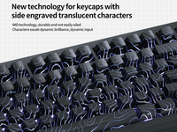 Zornher ZH870 Wireless Gaming Mechanical Keyboard 80% Black Custom Keyboard Lighted up Black Topographic Keycaps Hot Swappable