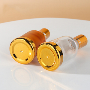 Sang Trọng 20Ml 30Ml 50Ml Vòng Rõ Ràng Hổ Phách Cuộn Trên Chai Thủy Tinh Với Kim Loại Thủy Tinh Con Lăn Gloden Cap Chai Cho Nước Hoa Tinh Dầu - Product Image 3