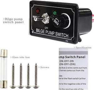 Panel de interruptor de palanca Manual automático LED a prueba de agua <span class=keywords><strong>para</strong></span> barco, coche, ATV, yates, función de encendido y apagado <span class=keywords><strong>para</strong></span> bomba de sentina, accesorios de centralita - Product Image 4