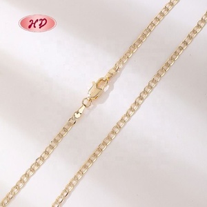 สร้อยคอทองคำขาว 18K ชุบทองสำหรับผู้หญิง สไตล์วินเทจ ลายโซ่ สำหรับงานปาร์ตี้ ทำจากทองเหลือง ขายส่งเครื่องประดับ เฮงเตี้ยน - Product Image 3