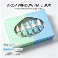 Coffret cadeau de vernis à ongles personnalisé, boîte d'emballage en papier avec fenêtre pour kit de manucure