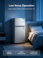 Mini Refrigerador Eléctrico Compacto de Doble Puerta, Eficiente Energéticamente, Bajo Nivel de Ruido, para Hotel, Dormitorio, Apartamento Pequeño