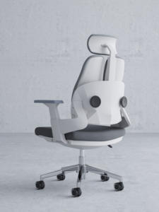 Chaise de bureau de direction moderne en tissu maillé Chaise de bureau de secrétaire en maille grise à dossier haut réglable contemporaine pivotante - Product Image 2