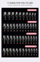 Pointes d'ongles en acrylique transparent, couverture complète, cercueil, presse sur ongles, vente en gros, 504 pièces