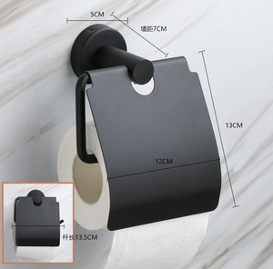 Moderno Dispenser per Rotoli di Carta Igienica Spazzolato in Acciaio Inox 304 <span class=keywords><strong>Portarotolo</strong></span> con Coperchio Montaggio a Parete - Product Image 3