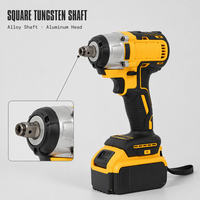 Obeng Impack Elektrik Tanpa Kabel 21V Li-Ion Brushless Grade Industri, Daya Baterai, 350Nm, 3/8 Drive, DIY, 800W