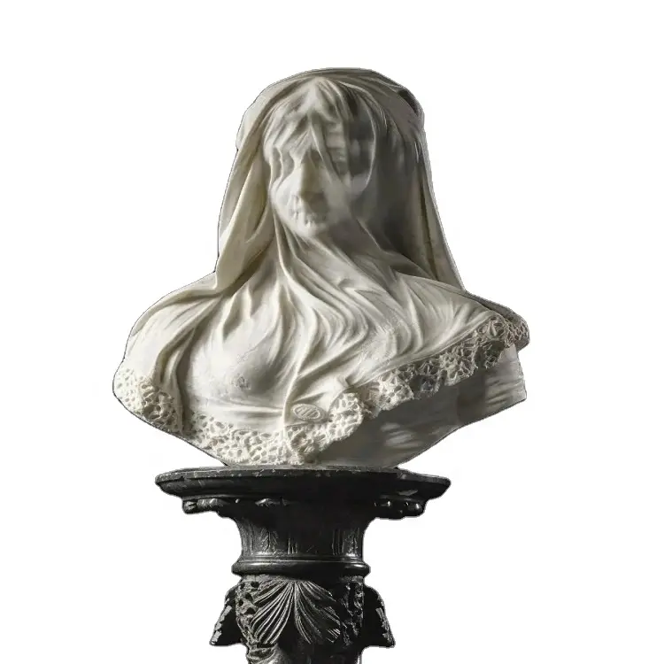 Sculpture de buste de femme en marbre doux décoration de jardin extérieur ou intérieur peut être personnalisée taille homme