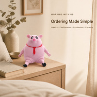 Jouet anti-stress drôle en forme de cochon rose, jouet souple cochon à cravate rouge, jouet de décompression pour enfants et adultes