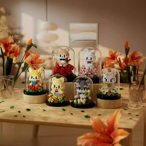 บล็อกตัวต่ออนุภาคขนาดเล็ก สวนกุหลาบคงสภาพ ของเล่น DIY สำหรับเด็กและวัยรุ่น อายุ 7-14 ปี 400-800 ชิ้น แบบต่อกันได้ - Product Image 3