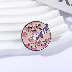 เข็มกลัดเคลือบเงา 3 มิติ ลายการ์ตูนน่ารัก แสดงความเคารพต่อคำนาม หรือจะบอกปัญหาได้เลย ของขวัญเครื่องประดับ - Product Image 2