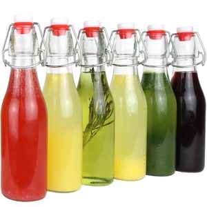 2023 superventas 250g venta al por mayor precio barato redondo Swing Top Easy Cap botellas de cerveza de vidrio transparente - Product Image 6