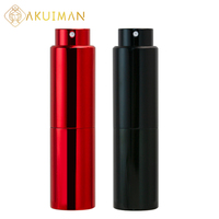 Petite bouteille de parfum noire ronde de 50ml 500ml personnalisée en verre avec pulvérisateur à pompe étiquettes de décantation vides pour boîte à cheveux emballage inclus