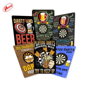 20X30CM Tin Plaat Vintage Wanddecoratie Custom Darts Metalen Teken Man Cave Metalen Bord