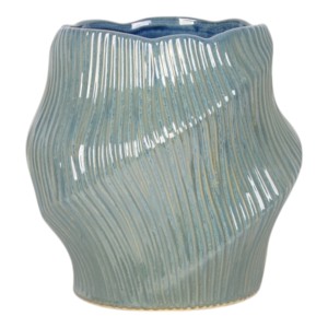 Vaso in Ceramica Ondulato Scultoreo, Vaso Moderno Scanalato per Fiori, Decorazione per Soggiorno e Camera da Letto - Product Image 1