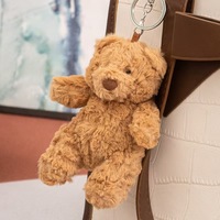 Llavero de peluche clásico de oso de peluche marrón, colgante atemporal de animal de peluche