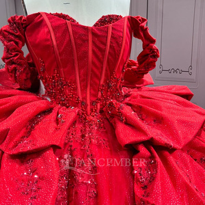 Vestido de Quinceañera Rojo Lsmu174, Vestidos de 15 Años, Moda Quinceañera, Vestido de XV Años, Talla Jancember - Product Image 5