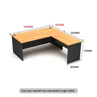 Bureau de direction en bois en forme de L avec design détachable, moderne et simple, bureau d'angle classique pour les affaires