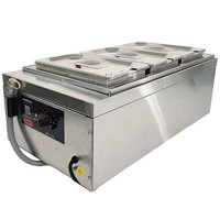 Counter top makanan panas kualitas tinggi bar persegi baja tahan karat 1x6 bain marie penghangat makanan professionnel