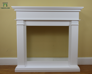 Caminetto <span class=keywords><strong>Moderno</strong></span> Autoportante in MDF Verniciato Bianco, Cornice per Caminetto su Misura per Inserti di Caminetti Elettrici e a Bioetanolo - Product Image 3