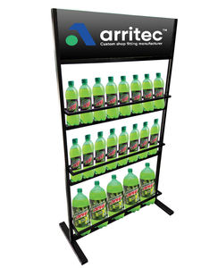 Exhibidor de Bebidas de 3 Niveles Personalizado para Tiendas, Exhibidor de Refrescos de Metal con Logotipo - Product Image 1