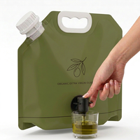 Pochette personnalisée imprimée pour huile d'olive avec valve de distribution, sans BPA, sac souple vertical pour liquides, idéal pour les boissons (OEM)