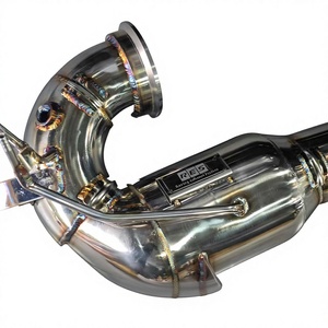 Système d'échappement sport haute performance en acier inoxydable poli miroir pour catalyseur et downpipe pour Mercedes Benz CLE300 <span class=keywords><strong>4Matic</strong></span> - Product Image 1