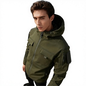 Traje de senderismo impermeable para hombre, chaqueta térmica de forro polar con capucha cortavientos para exteriores, servicio OEM - Product Image 3
