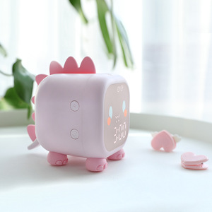 Mimo Children's Dinosaur <b>Alarm</b> <b>Clock</b> Pink Digital Timer Wake Up Light Voice Control <b>For</b> <b>Kids</b> Bedroom Decor - Product Image 1