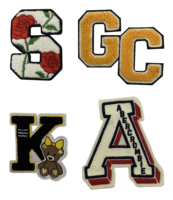 Patchs brodés en chenille 3D personnalisés, lettres Mighty Letter, thermocollants en PU, avec logo de marques célèbres, pour casquettes en sergé et appliqués motif Cœur de Tigre