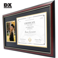 Cadre photo et porte-diplôme en bois DX Designs, double ouverture, pour décoration murale, taille personnalisée