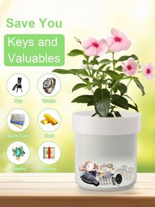 Coffre-fort dissimulé en pot de fleurs avec serrure à clé, boîte de sécurité secrète, pour dissimuler les objets de valeur à l'intérieur des pots de fleurs, faux fond. - Product Image 2