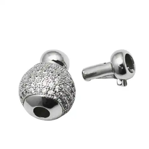 925 sterling silver glitter plunger clasps
