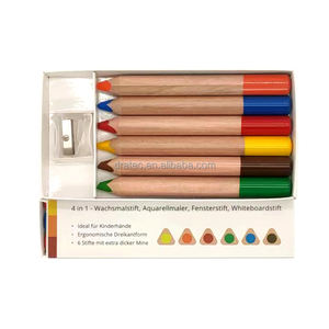 6 <span class=keywords><strong>crayons</strong></span> de cire écologiques de grande taille emballés dans une boîte en papier, <span class=keywords><strong>crayons</strong></span> de couleur de grande taille pour enfants - Product Image 4