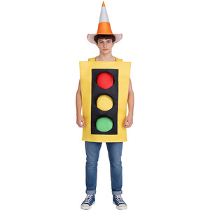 Traffic Light Sponge Suit <b>Costume</b> For Adults And Children Unisex Halloween Cosplay Party Outfit Solid Color Polyester Fiber Set - Product Image 2
