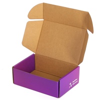 Boîte d'expédition en carton ondulé personnalisée, imprimée en violet, pour le commerce électronique