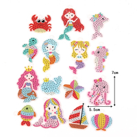 Nouveau kit de porte-clés en cristal brillant, sirène, voilier et créature marine, bricolage, peinture au diamant complète, porte-clés pour enfants